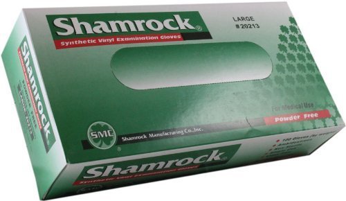 Shamrock 20213 Powder Free Vinyl Large Examination Gloves - Sold by the Case