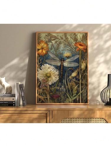 William Morris affiche florale lianyibo Libellule format 70 x 110 cm impression sans cadre