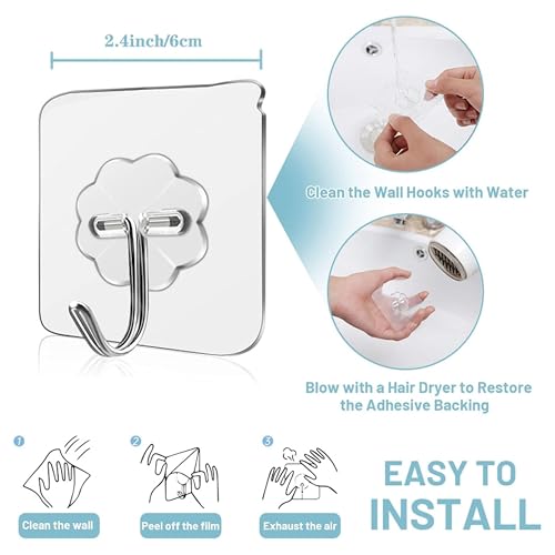 Image of Zulaxy Flower Adhesive Wall Hooks, 10 Pack Heavy Duty Hooks for Wall Hanging, Strong | Self-Adhesive Sticker Hooks for Walls | Waterproof Wall Hanger Hook for Hanging Coats, Keys, and Heavy Items