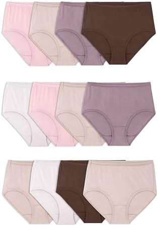 Fruit of the Loom Women's Eversoft Cotton Underwear Multipacks, Tag Free & Breathable, Available in Plus Size