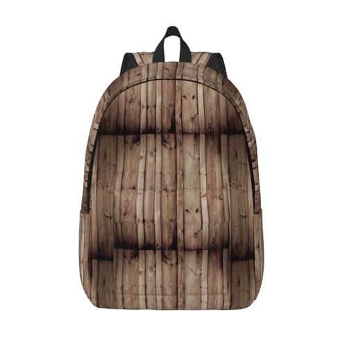 Sac à dos en toile grain de bois WURTON polyvalent rando travail grand compartiment mixte
