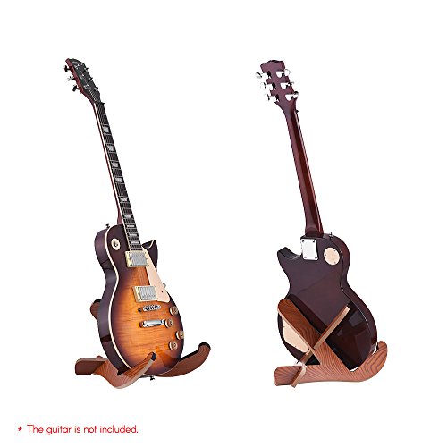 KKmoon Tipo de piso De Madeira Guitarra Suporte Titular Suporte de Instrumento Musical Portátil Mold