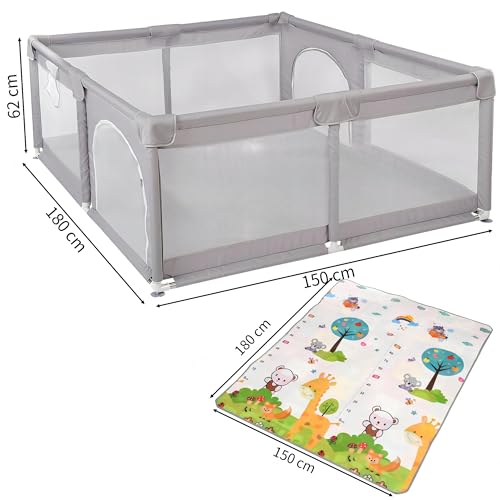 Parc bébé modulable anti-basculement avec ses 8 ventouses