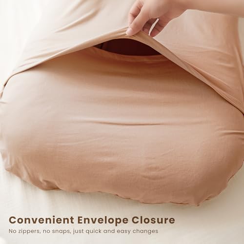 Image of Konssy 2 Pack Baby Lounger Cover, Stretchy Soft Infant Lounger Cover | For Baby Boys and Girls, Cover Set Only. Soft Breathable Fabric, Envelope Closure, Machine Washable, Flourish and Cream