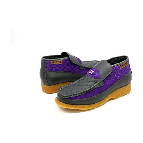 British Collection Men's Checkers Slip on Shoe, Gray/Purple, 9 M Cover