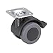 Produktbild Metafranc Doppelrolle Ø 40 mm - Feststeller - 38 x 38 mm Platte - TPR-Rad - Weiche Lauffläche - Gleitlager - 30 kg Tragkraft / Transportrolle / Containerrolle / Möbelrolle / 802230