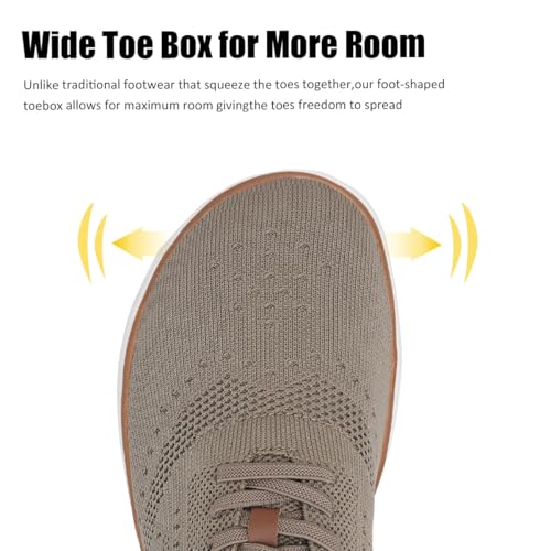 CFVKPT Mens Barefoot Dress Shoes Wide Toe Box Zero Drop Oxfords Shoes Business Casual Sneakers Size 6.5-122