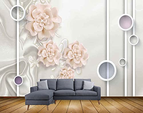 Beibehang Exclusive BRZ1568 Beautiful Circular Rings Rose Flowers Collection HD 3D Wallpaper(182 cm x 121 cm)