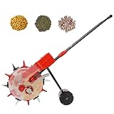 Hand-Push Roller Seeder Manual Seeder Machine Walk-Behind Row Crop Planter 6 Seeding Nozzles Row Seeding Sowing Depth 1.38-3.07in, Planting Spacing 6.3in Precision Garden Seeder for 3-15mm Seeds