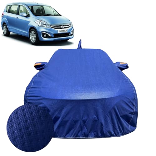 Image of Car Cover For Maruti Suzuki Ertiga (2012-2018) | 100% Waterproof Cover with Antenna & REFLECTIVE Mirror Pockets | Dustproof, Scratchproof, Heatproof Ertiga Car Cover |Soft Cotton Lining| BLUE