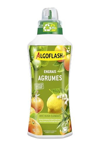 Algoflash Engrais Liquide Agrumes, Utilisable en Agriculture Biologique - 1 L, Marron