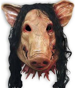 YaoHome Pannaasia Saw III Dick Head Cosplay Costume Party Latex Hooded Horror Mask
