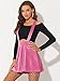 Allegra K Women's Suspender Skirt Star Velvet High Waist Halloween Party Flare Skater Skirts X-Small Hot Pink