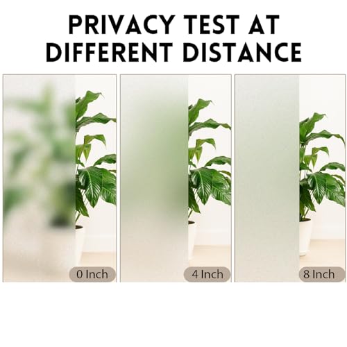 Image of KESPEN Window Privacy Film Frosted Glass Heat Control UV Blocking Privacy Window Film for Glass Windows Static Cling Non-Adhesive Door Coverings Decals for Bathroom Home Office, 23.6 Inch X 13.1 Feet