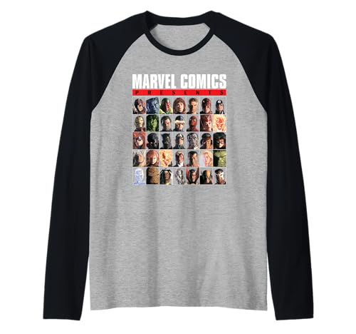 Official Marvel Merchandise Marvel Comics Presents The Timeless Collection Super Heroes Maglia con Maniche Raglan
