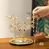 YACSNBF Brass Antlers Jewelry Display Stand,Necklace and Ring Holder-Tree Tower Rack Hanging Organizer for Ring Earrings Necklace Bracelet