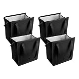 HVRFJXI 4er Pack Kühltaschen Isoliert Für Die Lieferung Von Lebensmitteln Faltbare Tasche Wiederverwendbare Einkaufstaschen Lieferung Von Lebensmitteln Gefrierschrank Faltbare Tasche Für Lebensmittel