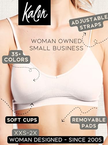 Image of Kalon Women's 4 Pack Demi Padded Bralette Wireless Comfortable Bra