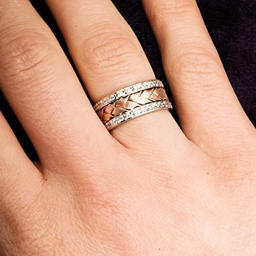 Rose Gold Ehering Sets Stricken Silber Paar passende Ehering Set Personalisierte Mann und Frau Silber Ehering Set
