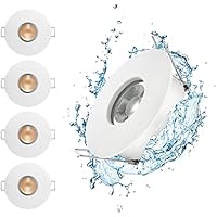 Linkind Downlight LED Empotrable Pequeño 65mm-75mm, IP44 Impermeable, Foco Empotrable LED Techo 5W, Blanco Calido 3000k 470lm, Ojos de Buey Redondo LED Ultradelgado, Pack de 5