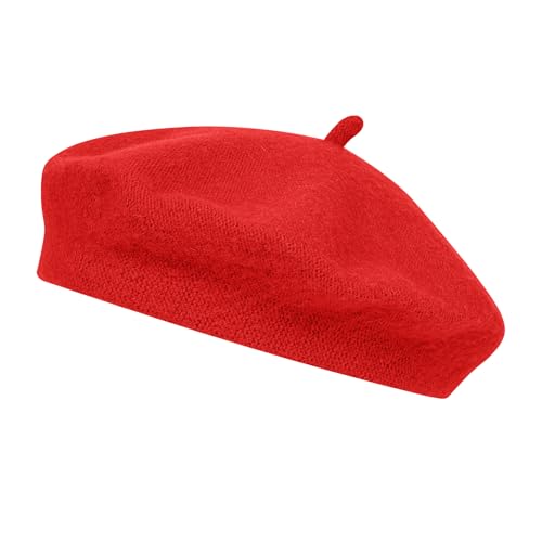 Alaoo Chapéu de boina francesa, chapéu de lã clássico de boina de mulher, elegantes gorros vintage boina vintage, chapéu outono redondo vintage, para acessório, disfarce, carnaval, festa de disfarces