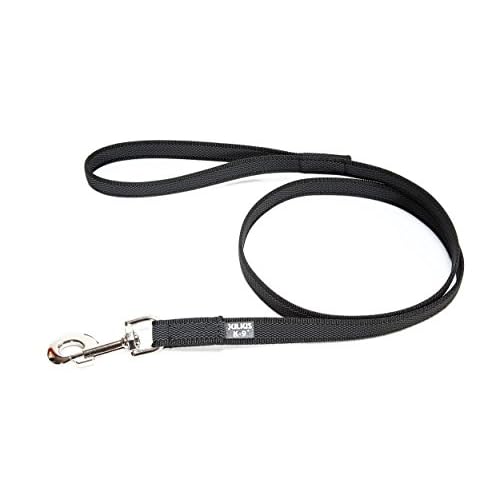 Julius-K9, 218GM-S2 Color & Gray Gumierte leine Schwarz-Grau 14mm*2 m mit Schlaufe, max. für 30 kg Hunde