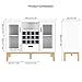 HOMECHO Wine Bar Cabinet Wood Sideboard Buffet Server with 12 Bottle Wine Display Adjustable Rack Holder for Kitchen Cupboard Dining Room Home Furniture, White