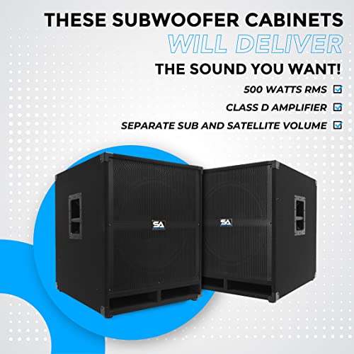 Seismic Audio - Tremor-18Pair - Pair Of Powered Pa 18" Subwoofer Speaker Cabinets #TOP3
