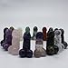 LWQCHW 15pcs Gemstone Penis, Hand Carved Mini Crystal Penis Decor, Healing Stone, Rose Quartz/Amethyst/Obsidian Phallus, Jewelry Pendant DIY