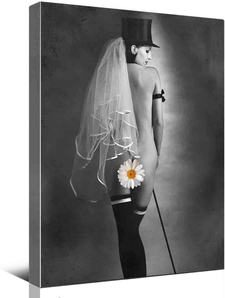 Bedroom Wall Art Sexy-Bedroom Decor For Women Wall Art-Black White Wall Art-Sexy-Classic-Art-Bar Themed Wall Art-Bathroom Pictures Wall Art 8x12 Inch Framed Vintage Canvas Wall Art