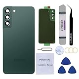 Perzework Rear Back Glass Replacement for Samsung Galaxy S22 6.1 inches 5G with Reparing Toolkit and Pre-Installed Adhesive (Green)