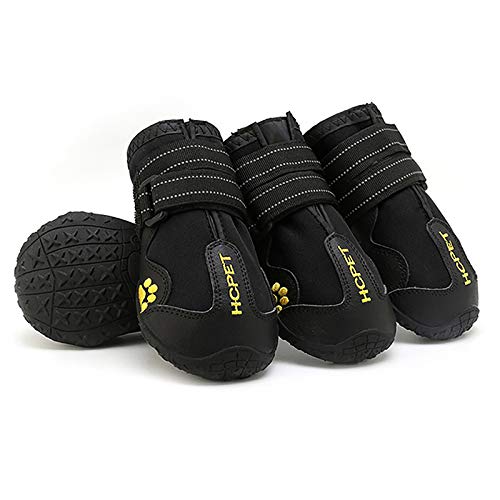 Chaussures pour chiens en cuir PU imperméable taille 8 protège-pattes antidérapant