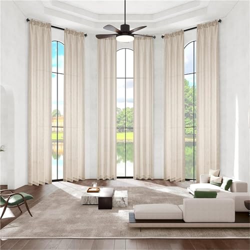Rideaux extra longs pour habiller un plafond haut sans tringle apparente - 3