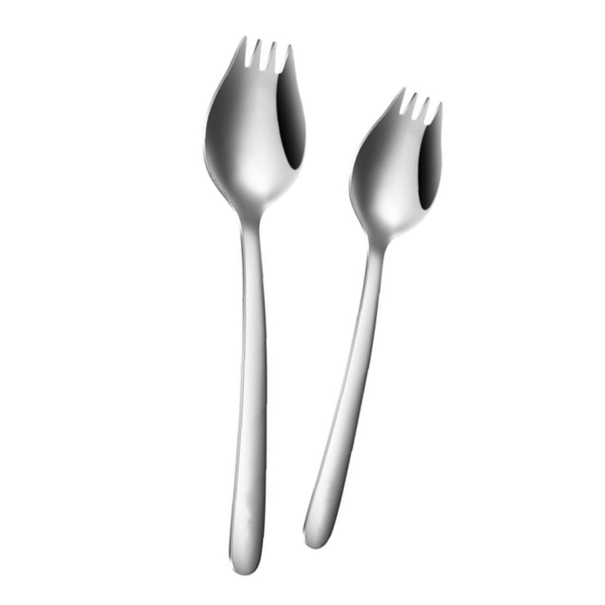 GRIRIW Large Slotted Spoon Fork Set Stainless Steel Pasta Serving Silverware Party Dinnerware Kitchen Utensil