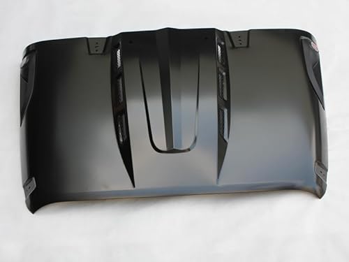 Avenger Style Vented Hood for 2007-2018 Jeep Wrangler JK JKU Unlimited Rubicon - Steel Alloy, E-coated, Black