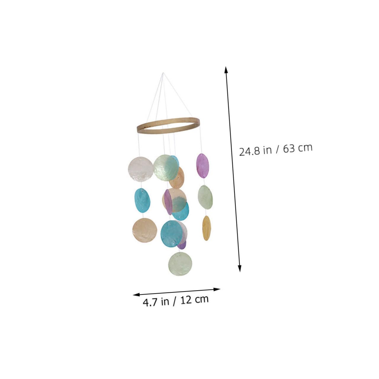 TOYANDONA 3 Piezas Chime De Viento Decorativo De Concha Vistoso Chime De Viento Colgando Timbre De Concha Carillón De Viento Campanas De Viento Bambú Colorful