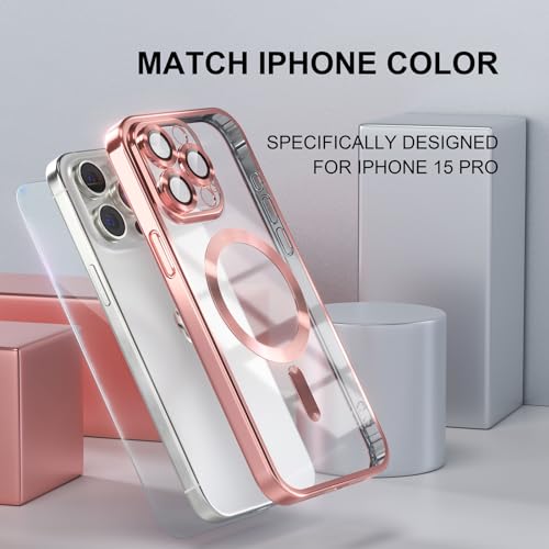 Image of Misea Magnetic for iPhone 15 Pro Case Compatible with MagSafe Pink