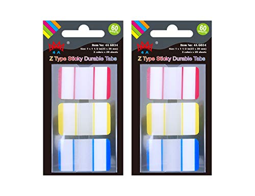 4A Pop-up Durable File Tabs,Divider Tabs,Page Marker Index Label Flags,Transparent Tabs Stickers,Writable Labels,Bookmarks,2 Pads/Set,AAAA 4A 6034