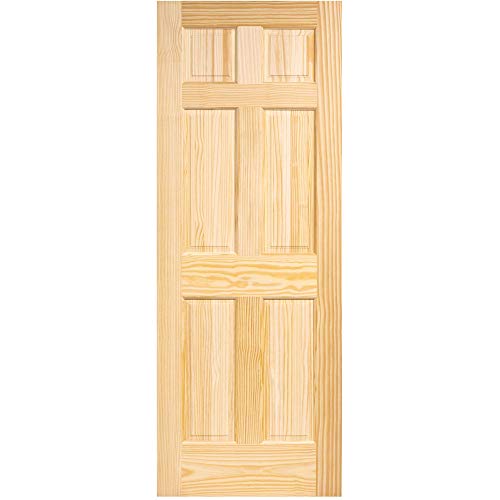 6-Panel Door Interior Slab, Solid Pine (80X28) #TOP3