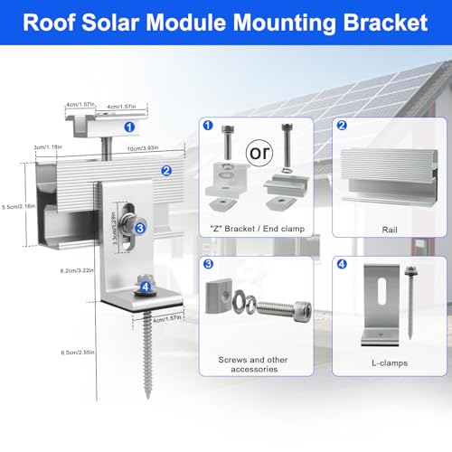 image for Karidge 10PCS Solar Panel Mounting Brackets, Solar Panel Mount for 1-4