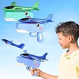 POYIPI 2 Pack Airplane Launchers Toy for Kids Toy Foam Plane Outdoor Toys for Boys Flying Toys Birthday Gifts for Boys Girls 4 5 6 7 8 9 10 11 12 Year Old