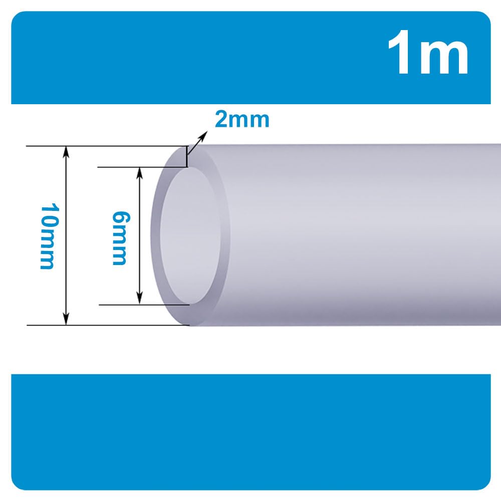 COYOUCO Silicon Tubing,Food Grade Silicon Tubing High Temp Pure Silicone Hose Tube for Home Brewing Winemaking,1M Length,6x10mm