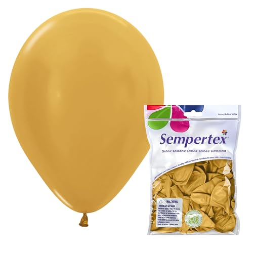 Image of Sempertex Metallic Gold Balloons, Latex, 11 Inch, 25 Pcs