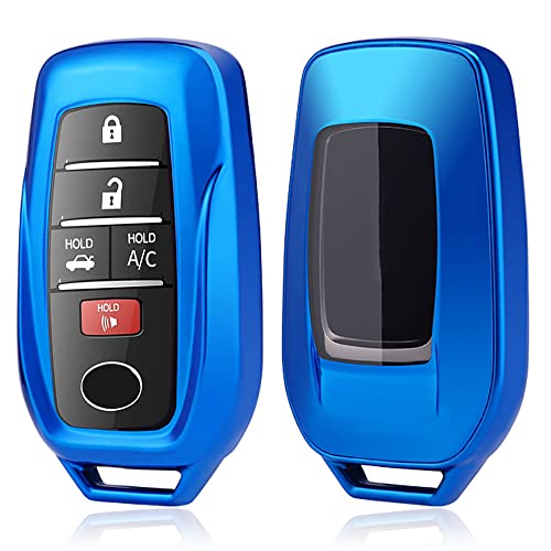 Coque clé Toyota Venza et RAV4 Prime en TPU souple bleu protège-clé
