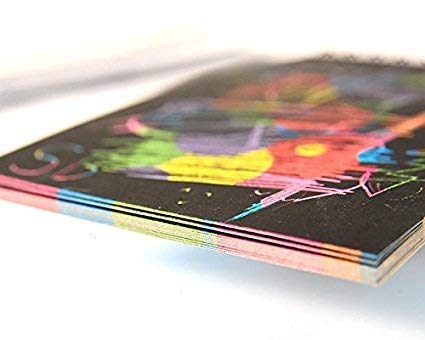 Image of Vibgyor Vibes Do it Yourself (DIY) Rainbow Art Scratch Paper Sheets with Stylus, 10 Pages