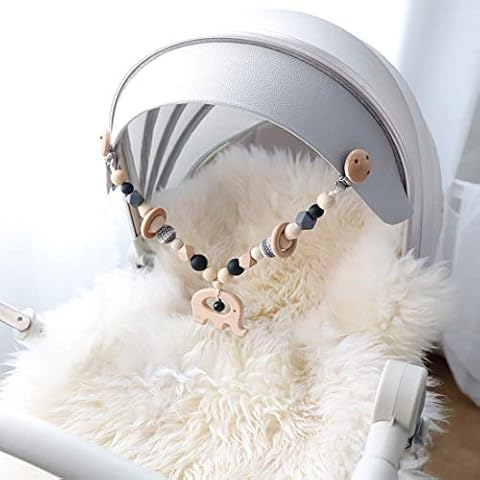 Mamimami Home Pram Chain Wooden and Silicone Pram Toy Girl Boy (Elephant) Cover