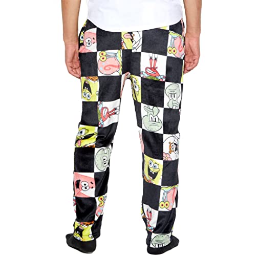 SpongeBob SquarePants Checkerboard Character AOP Plush Sleep Pants2