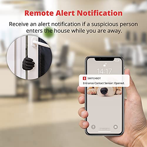 SwitchBot Door Alarm Contact Sensor - Smart Home Security Wireless Window Alarm and Door Sensor, Add SwitchBot Hub Mini Compatible with Alexa