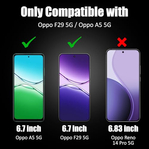 Image of AIBEX Tempered Glass for Oppo F29 5G / Oppo A5 5G | 9H Hardness | Anti-Glare & Anti-Fingerprint | Water Resistant | Edge-to-Edge Full Screen Protector | Bubble-Free Installation