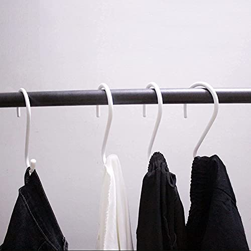 Mzekgxm Large Heavy Duty White S Hooks For Hanging, 6 Inch Non Slip Vinyl Coated Metal Closet S Hooks For Hanging Plants Outdoor Lights And Kitchen Pot Pan Cups Closet Towels Jeans Hats (4 Pack) #TOP6